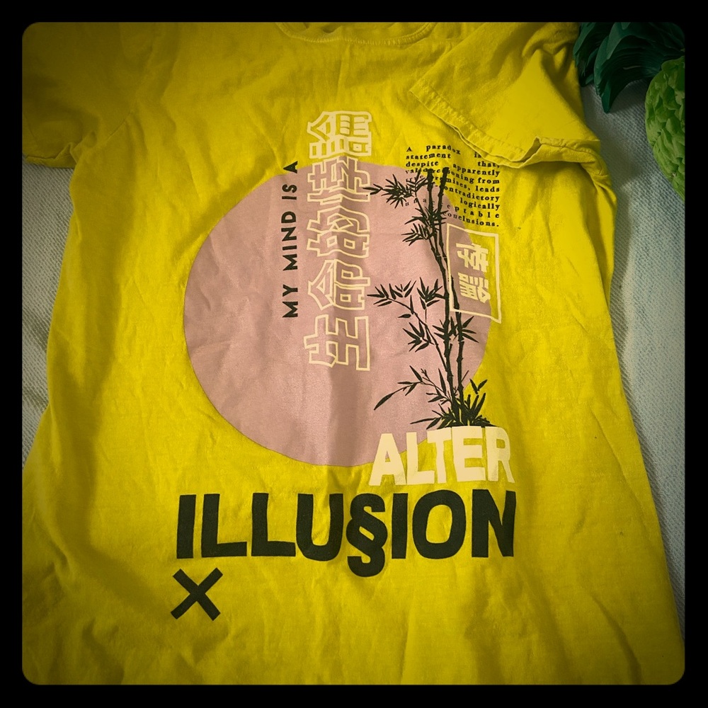 Misguided yellow graphic tee